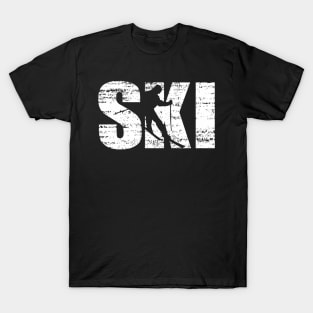 Distressed Skiing For Skiers T-Shirt